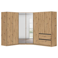 ECKKLEIDERSCHRANK 208/197/253 cm  - Chromfarben/Eiche Artisan, Modern, Holzwerkstoff (208/197/253cm) - Rauch Möbel