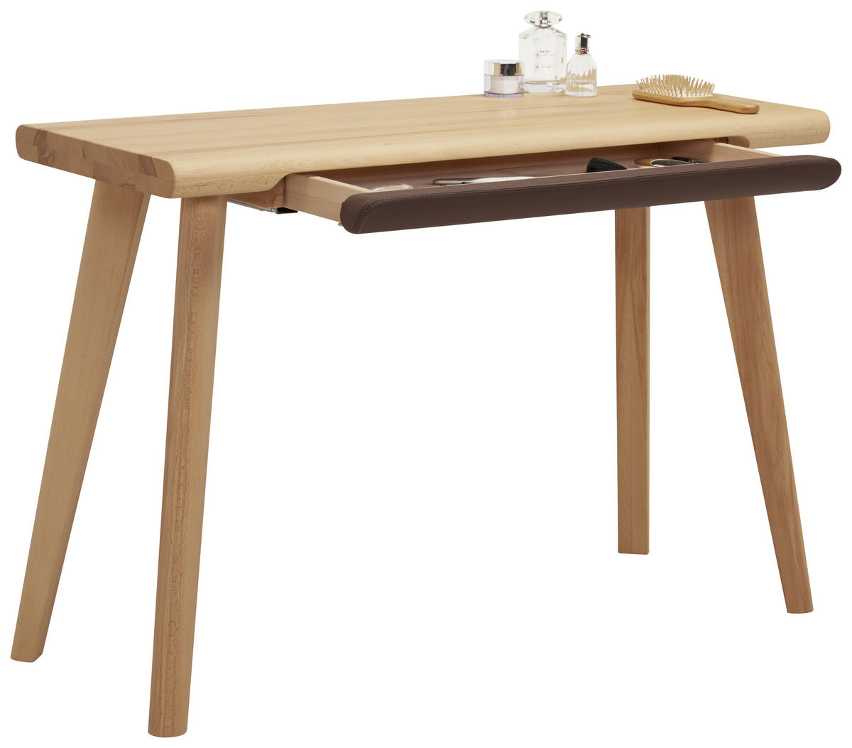 KONSOLENTISCH in Holz, Textil 110/45/75 cm    - Buchefarben/Braun, Natur, Holz/Textil (110/45/75cm) - Linea Natura
