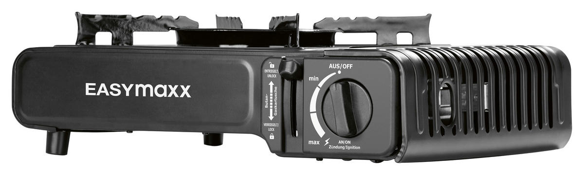 GASKOCHER Schwarz EASYmaxx  - Schwarz, Basics, Kunststoff/Metall (35/31/11cm) - EASYMAXX