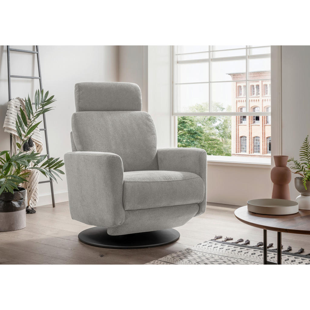 Thumbnail - Livetastic Relaxsessel, Silber, Textil, Uni, 77x105x87-154 cm, Made in EU, Stoffauswahl, Relaxfunktion, Sitzfläche 360° ...