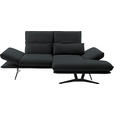 ECKSOFA  in Echtleder Grau  210/130 cm  - Schwarz/Grau, Design, Leder/Metall (210/130cm) - Dieter Knoll