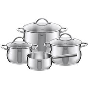 KOCHTOPFSET COMODO 4-teilig - Silberfarben, KONVENTIONELL, Glas/Metall - Silit