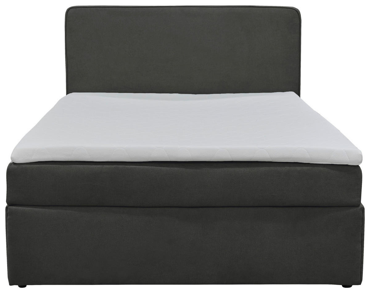 POSTELJA Z VZMETNICO 120 cm   x 200 cm  , tekstil antracit  - črna/naravne barve, Moderno, umetna masa/tekstil (120/200cm) - MID.YOU