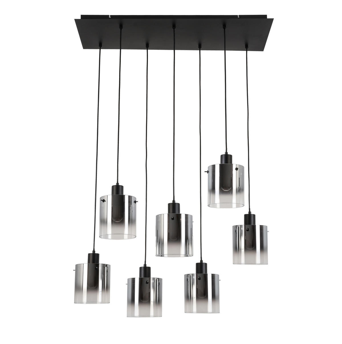 HÄNGELEUCHTE 86/34/120 cm   - Chromfarben/Schwarz, Design, Glas/Metall (86/34/120cm) - Novel