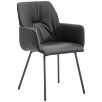 ARMLEHNSTUHL  in Echtleder pigmentiert  - Anthrazit/Schwarz, Design, Leder/Metall (55/89/59cm) - Bert Plantagie