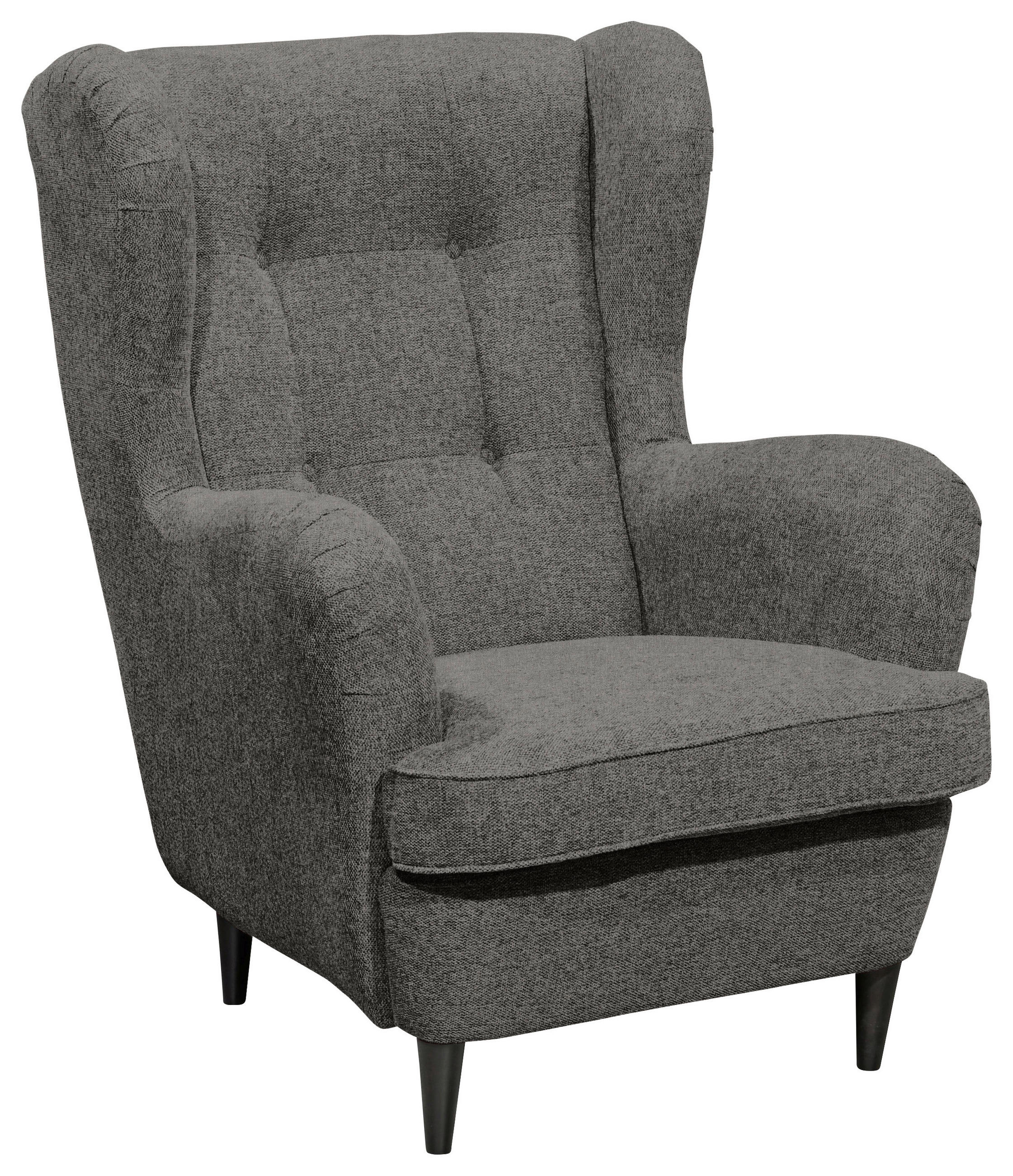 OHRENSESSEL in Mikrovelours Dunkelbraun  - Dunkelbraun/Schwarz, Basics, Holz/Textil (78/102/98cm) - MID.YOU