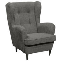 ÖRONLAPPSFÅTÖLJ i mikrovelour mörkbrun  - svart/mörkbrun, Basics, trä/textil (78/102/98cm) - MID.YOU