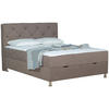 BOXBETT 180/200 cm  in Hellbraun  - Chromfarben/Hellbraun, Design, Kunststoff/Textil (180/200cm) - Boxxx