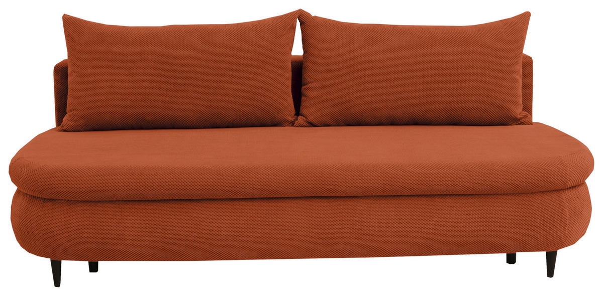 SCHLAFSOFA in Webstoff, Plüsch Rostfarben  - Rostfarben/Schwarz, Design, Textil (213/89/105cm) - Novel