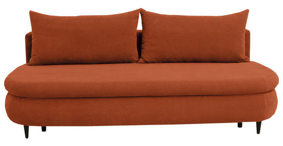 SCHLAFSOFA Webstoff, Plüsch Rostfarben - Rostfarben/Schwarz, Design, Textil (213/89/105cm) - Novel