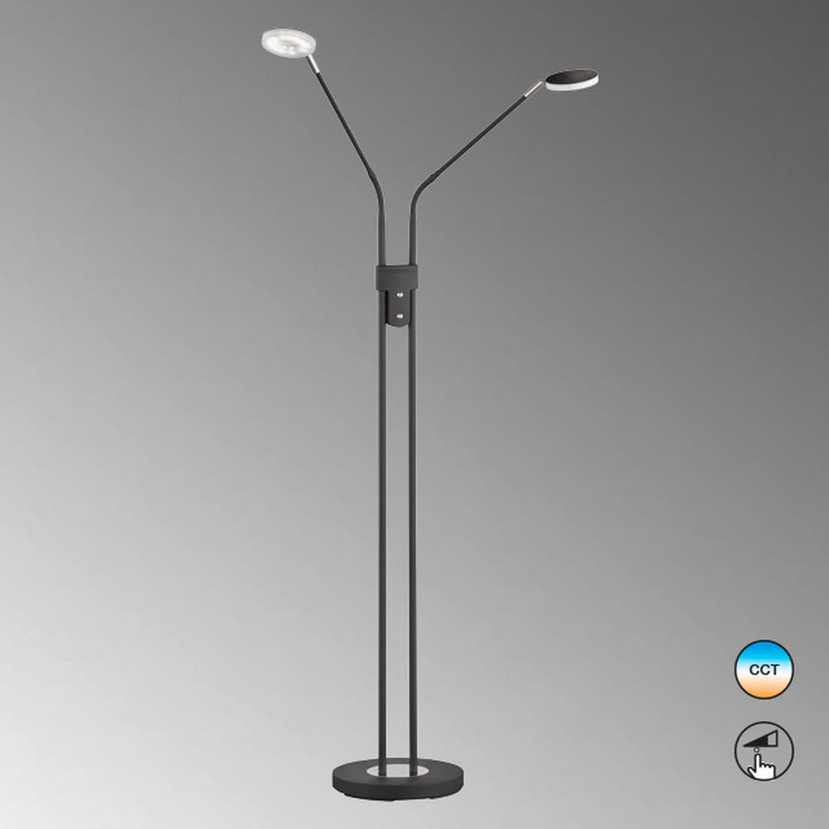 LED-STEHLEUCHTE 25/25/150 cm    - Sandfarben/Chromfarben, Basics, Metall (25/25/150cm)