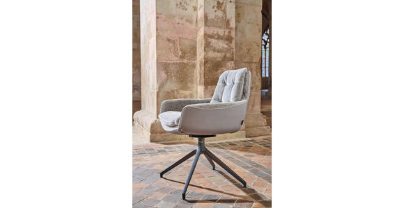 ARMLEHNSTUHL in Chenille, Mikrofaser - Schwarz/Grau, Design, Textil/Metall (63/90/69cm) - Johann Jakob