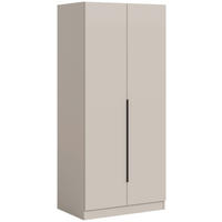 GARDEROB MED GÅNGJÄRNSDÖRRAR 80/181/52 cm 2-dörrar - svart/kashmir, Modern, trämaterial/plast (80/181/52cm) - Livetastic
