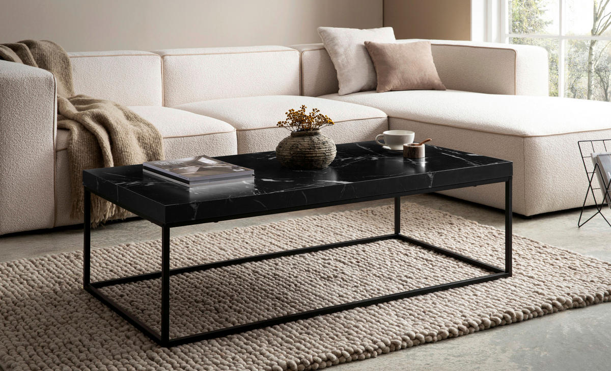 COUCHTISCH in Holzwerkstoff 120/60/38 cm   - Schwarz, Design, Holzwerkstoff/Metall (120/60/38cm) - Livetastic