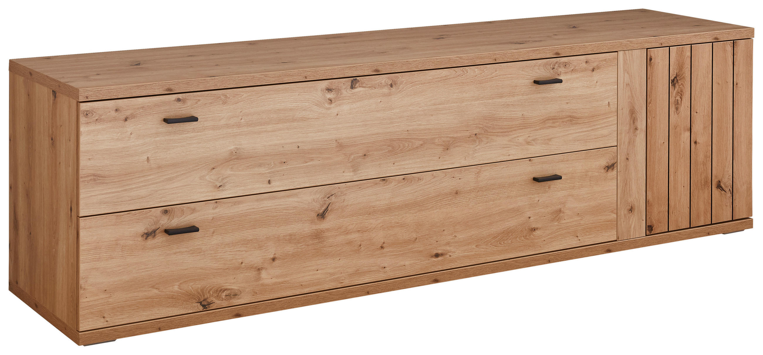 LOWBOARD  in 198,1/57,1/48,2 cm  - Schwarz/Eiche Artisan, KONVENTIONELL, Holzwerkstoff/Kunststoff (198,1/57,1/48,2cm) - Cantus