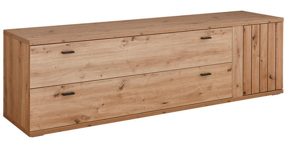 LOWBOARD  in 198,1/57,1/48,2 cm  - Schwarz/Eiche Artisan, KONVENTIONELL, Holzwerkstoff/Kunststoff (198,1/57,1/48,2cm) - Cantus