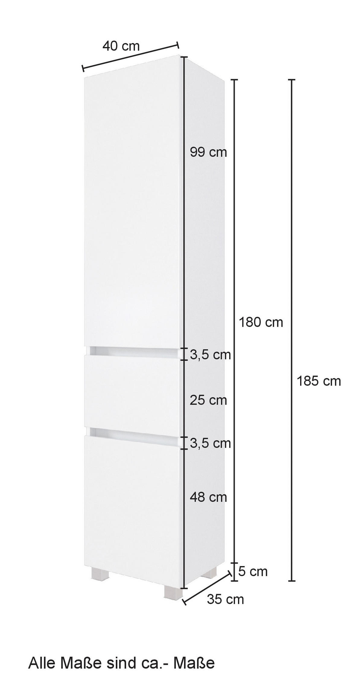 VYSOKÁ SKŘÍŇ, 40/180/35 cm - šedá/barvy stříbra, Konvenční, kompozitní dřevo/plast (40/180/35cm) - Held