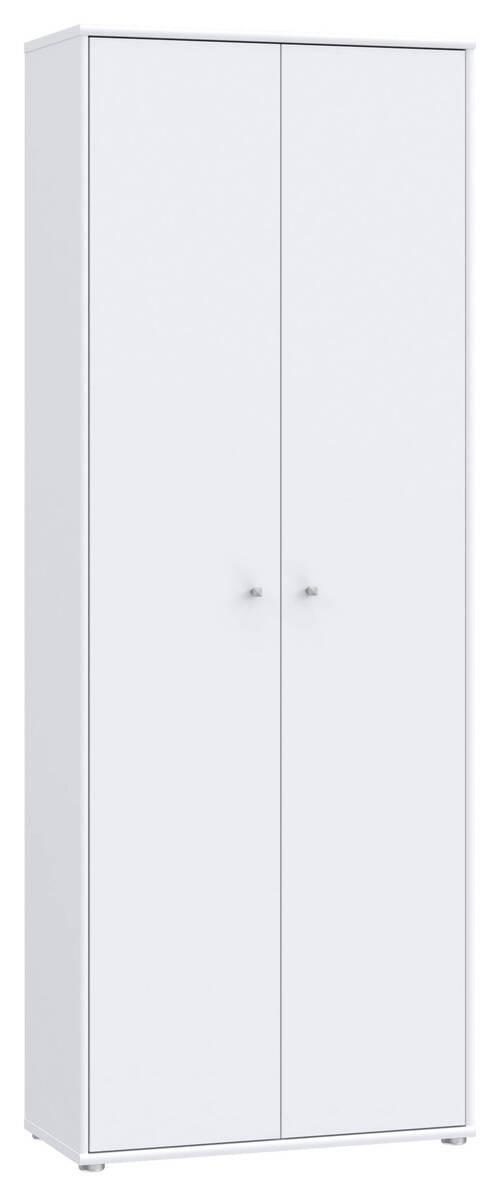 DREHTÜRENSCHRANK 73,7/197,5/34,8 cm 2-türig Weiß - Alufarben/Weiß, Design, Holzwerkstoff (73,7/197,5/34,8cm)