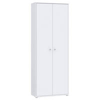 DREHTÜRENSCHRANK in Weiss  - Weiss/Alufarben, Design, Holzwerkstoff (73,7/197,5/34,8cm)