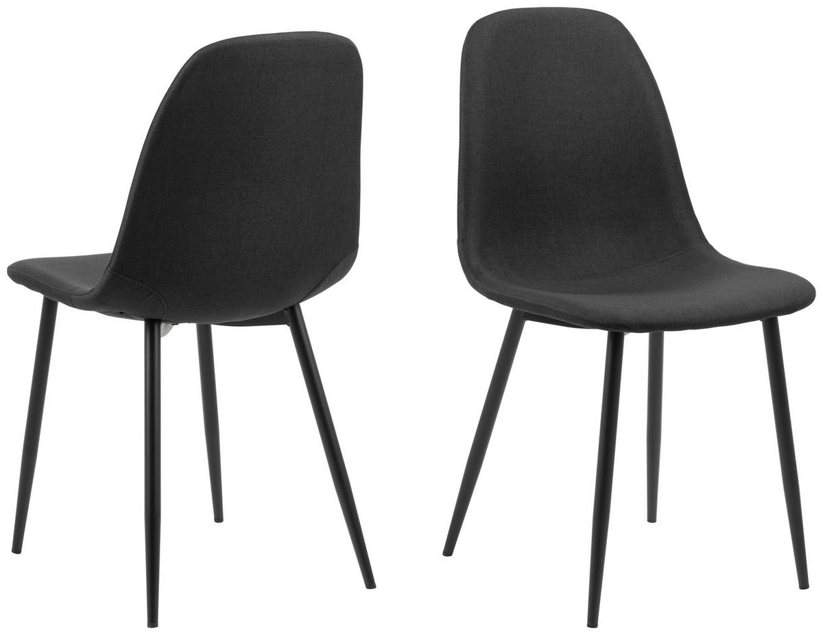 STUHL Webstoff Schwarz  - Schwarz, Trend, Textil/Metall (44/86/54cm)