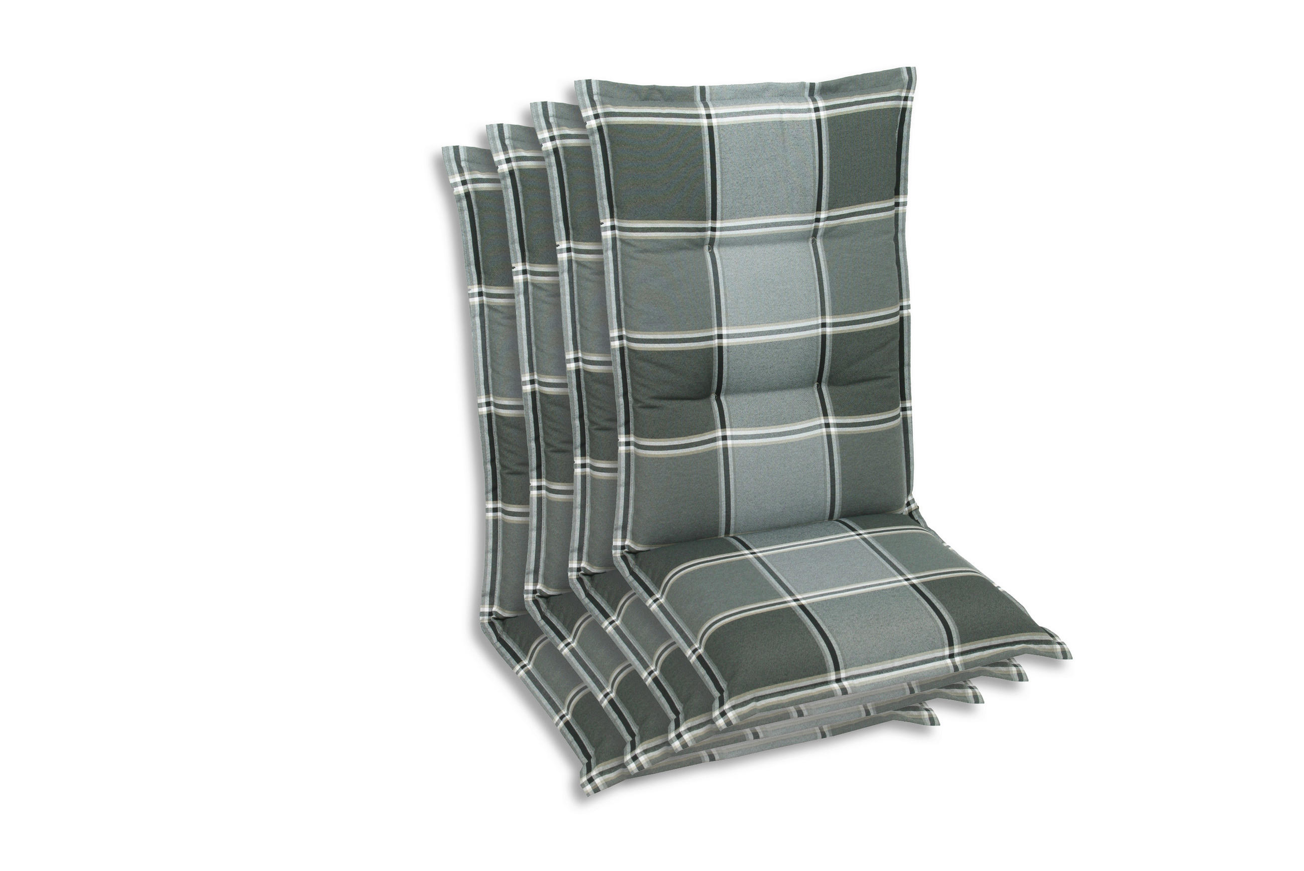 SESSELAUFLAGENSET in Grau Karo  - Grau, Basics, Textil (50/9/108cm)