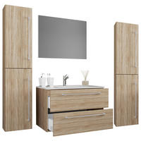 BADEZIMMER  in 147 cm  - Weiss/Grau, Modern, Keramik/Holzwerkstoff (147cm) - MID.YOU