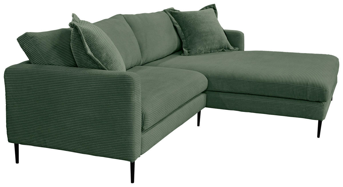 KUTNA GARNITURA tekstil  tamno zelena   - tamno zelena/crna, Design, tekstil/metal (268/193cm) - P & B