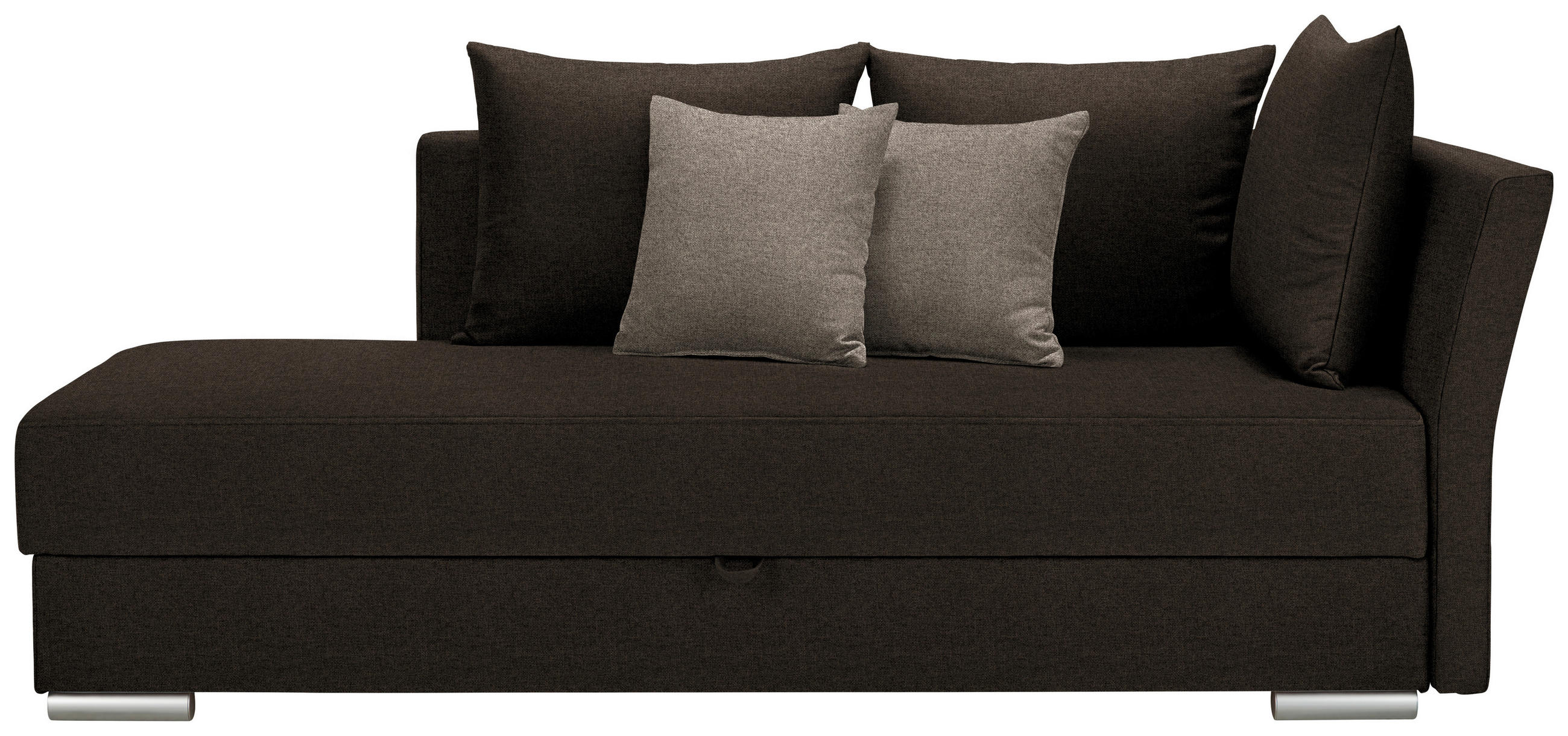 HEVERŐ textil sötétbarna  - krómszínű/sötétbarna, Design, műanyag/textil (220/93/100cm) - Xora