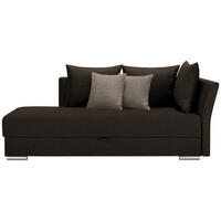 HEVERŐ textil sötétbarna  - krómszínű/sötétbarna, Design, műanyag/textil (220/93/100cm) - Xora