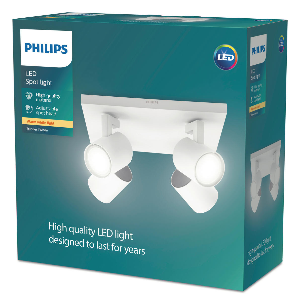 LED-DECKENLEUCHTE Spot Runner 24/24/19 cm   - Weiß, Basics, Metall (24/24/19cm) - Philips