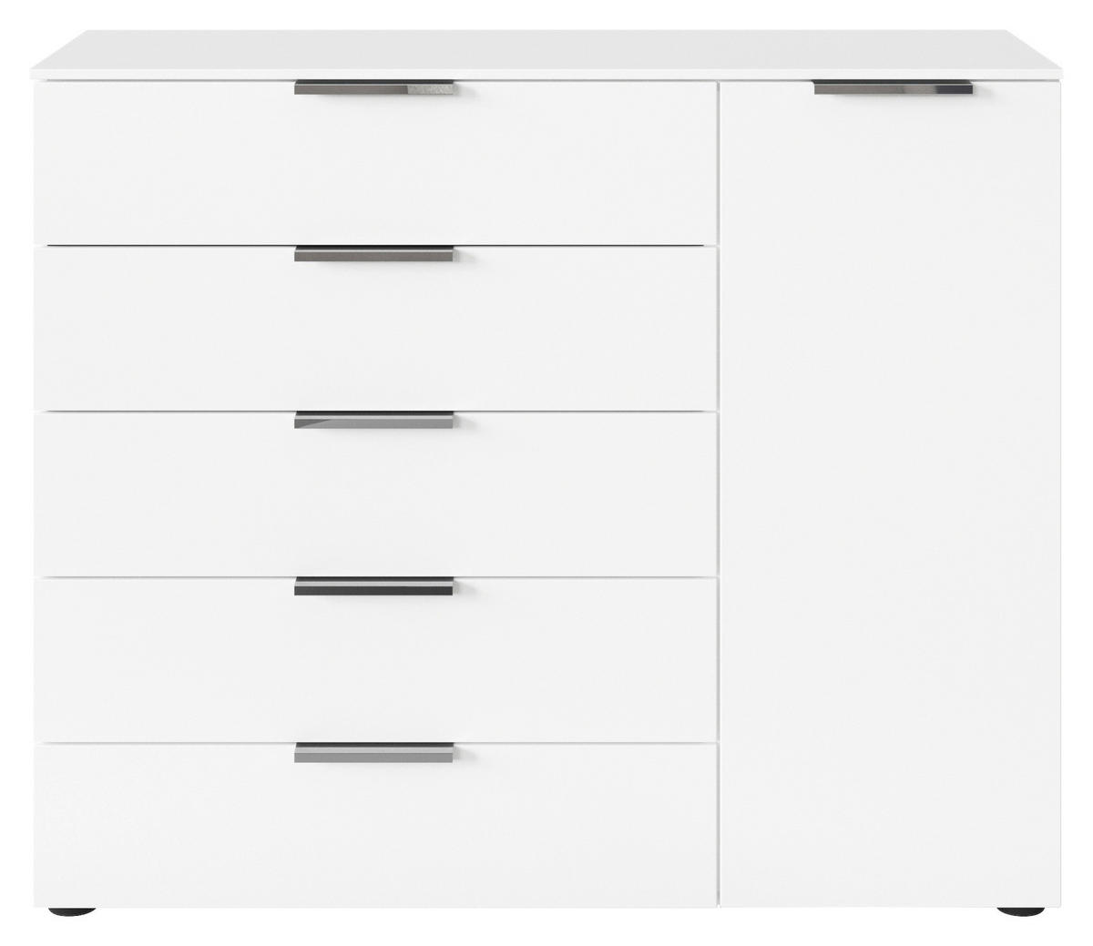 KOMMODE 120/100/42 cm  in Chromfarben, Weiss  - Chromfarben/Weiss, Modern, Holzwerkstoff/Kunststoff (120/100/42cm) - Rauch Möbel