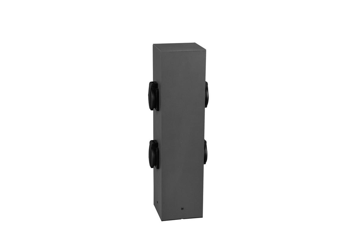 GARTENSTECKDOSE Steckdosenpoller 10/40/10 cm  - Anthrazit, Basics, Metall (10/40/10cm) - Trio Leuchten