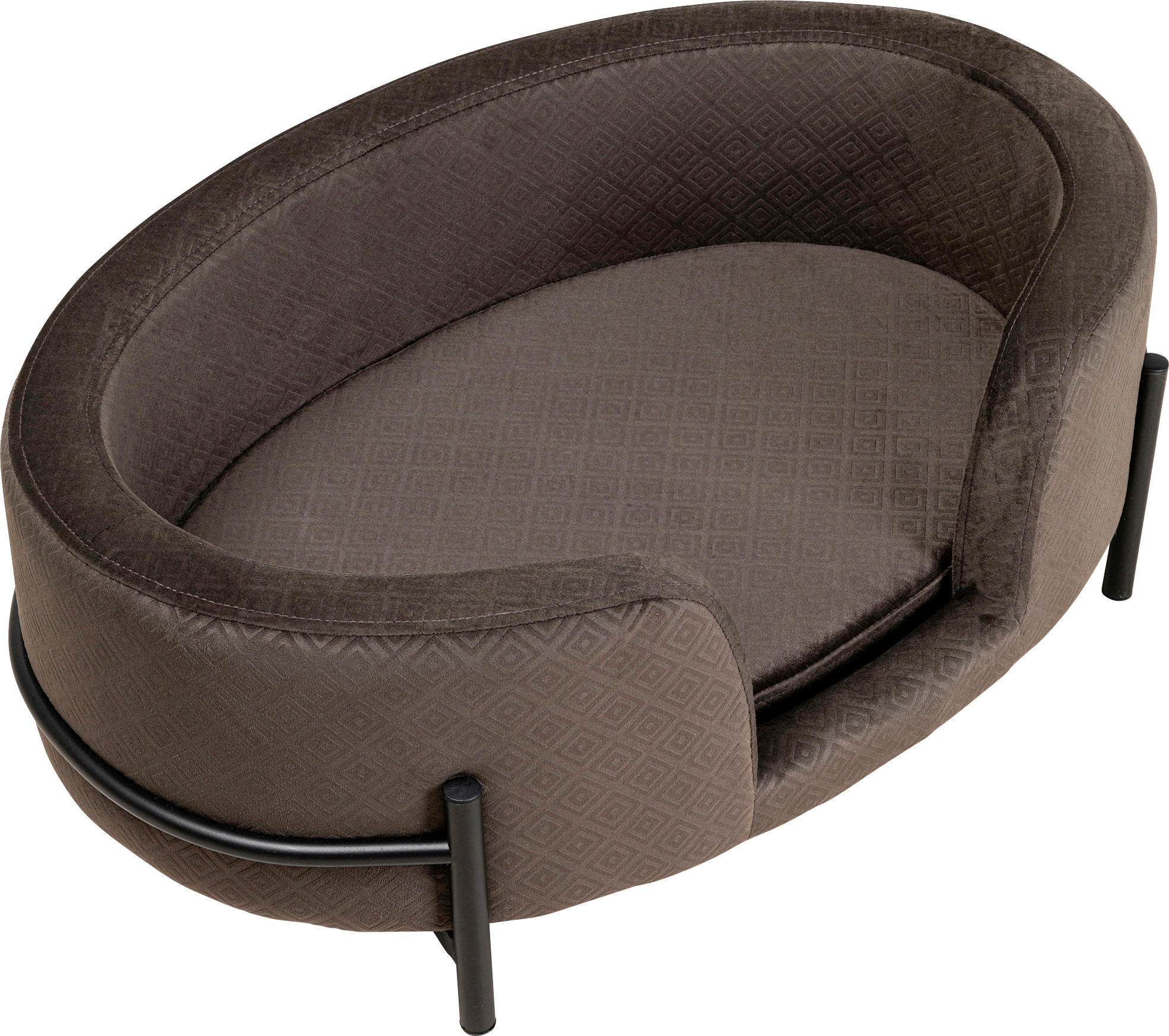 HUNDEBETT - Graubraun, Design, Textil/Metall (61/24/42cm) - Kare-Design