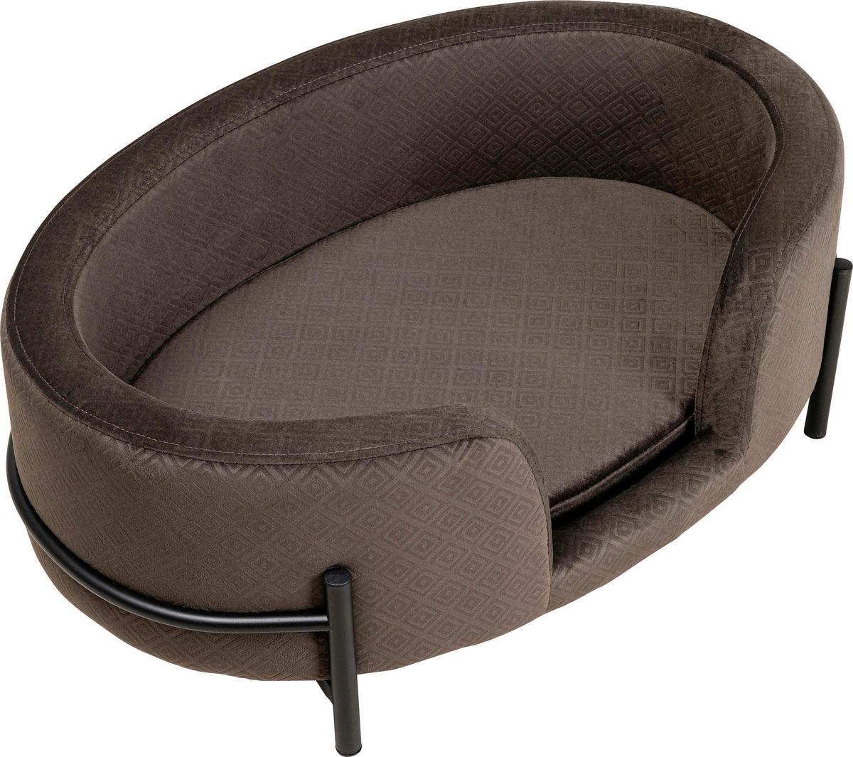 HUNDEBETT - Graubraun, Design, Textil/Metall (61/24/42cm) - Kare-Design