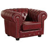 CHESTERFIELD-SESSEL in Echtleder Rot  - Rot/Nussbaumfarben, Konventionell, Leder/Holzwerkstoff (110/74/98cm) - Max Winzer