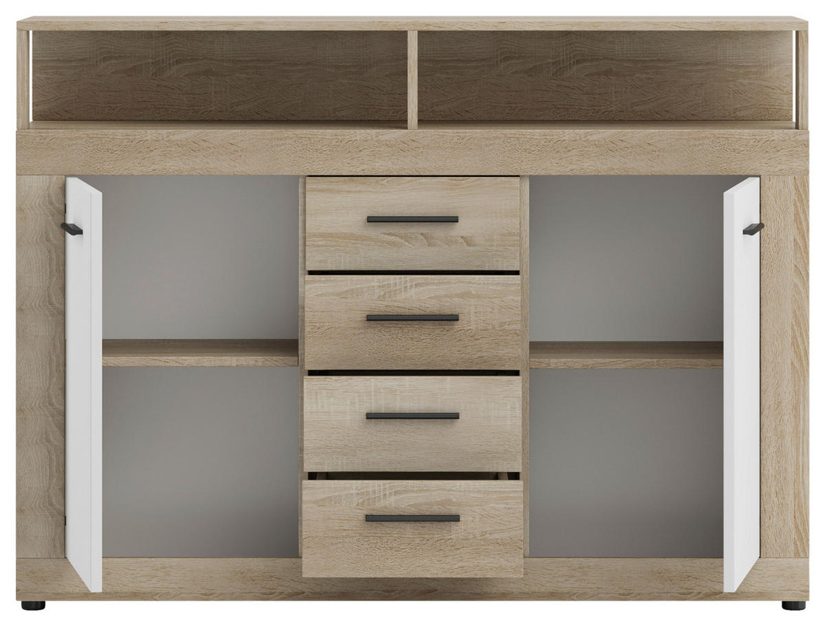 KOMMODE  in 119/96/32 cm  - Schwarz/Weiß, Design, Holzwerkstoff/Kunststoff (119/96/32cm) - MID.YOU