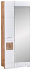 GARDEROBE Weiß, Eichefarben  - Eichefarben/Weiß, KONVENTIONELL, Textil (270/201/37cm) - Voleo