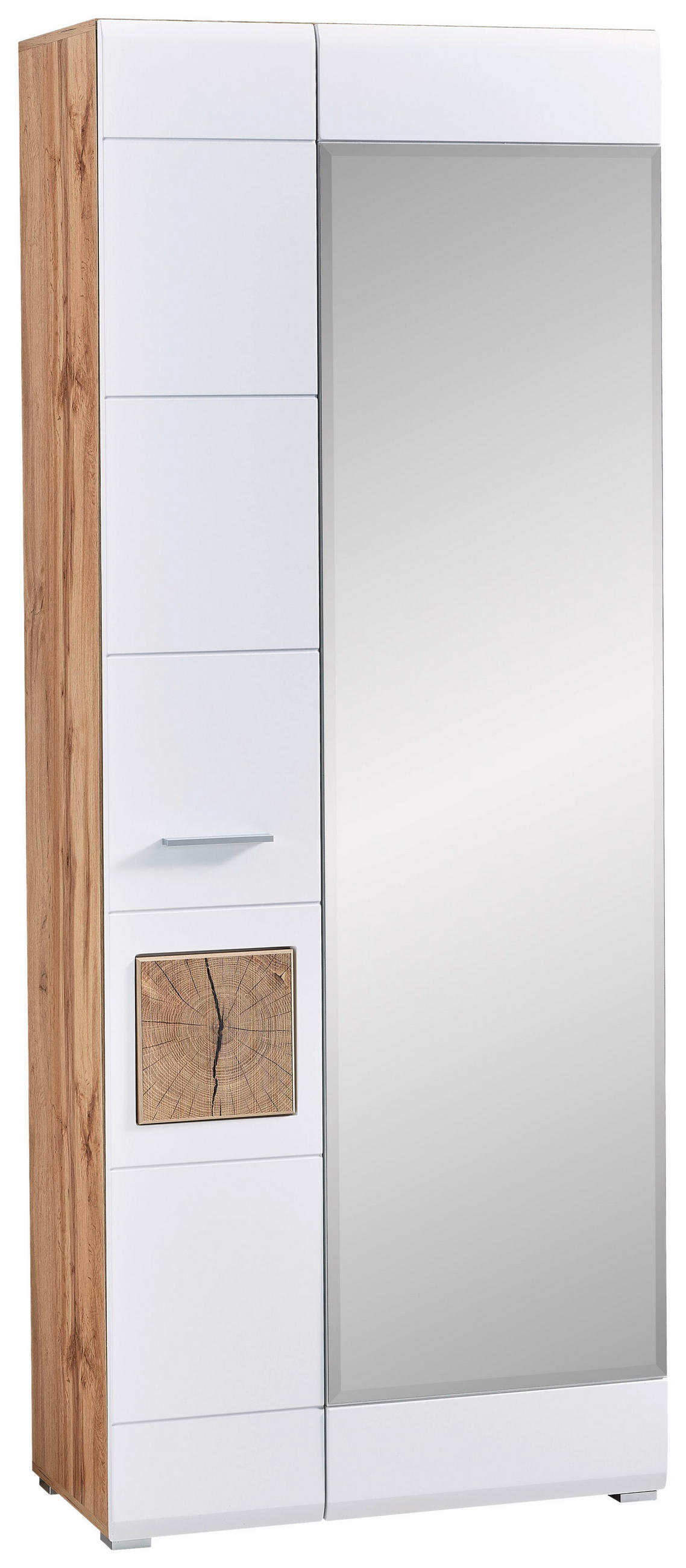 GARDEROBE 7-teilig  in 270/201/37 cm  - Eichefarben/Weiß, KONVENTIONELL, Holzwerkstoff/Textil (270/201/37cm) - Voleo