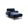 SESSELSET in Samt Dunkelblau  - Schwarz/Dunkelblau, Design, Textil/Metall (114-142/85/86-94cm) - SENSOO