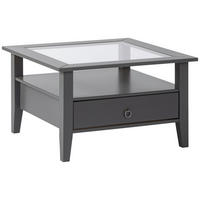 COUCHTISCH Kiefer massiv 75/75/45 cm quadratisch Grau  - Grau, Basics, Glas/Holz (75/75/45cm) - MID.YOU
