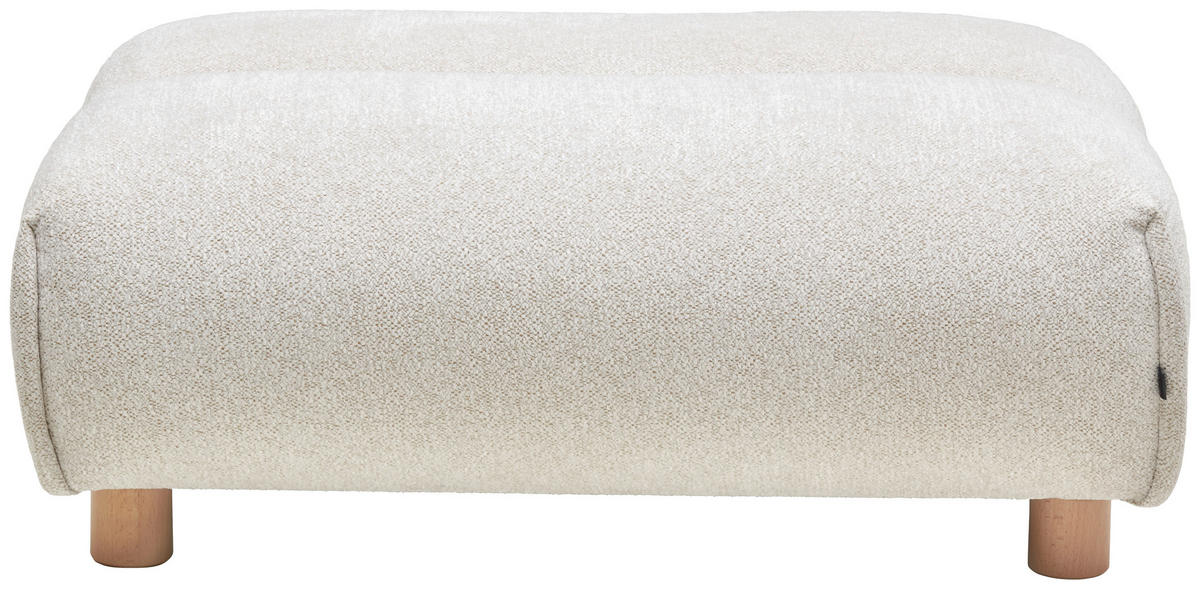 ECKSOFA in Velours Weiss  - Weiss, Natur, Holz/Textil (150/329cm) - Lomoco