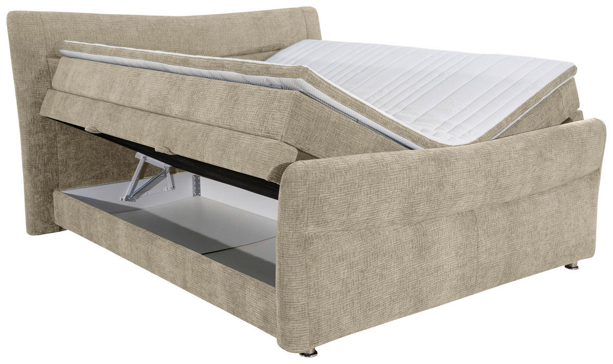 BOXSPRINGBETT 160/200 cm  in Sandfarben  - Sandfarben, Konventionell, Textil/Metall (160/200cm) - Esposa