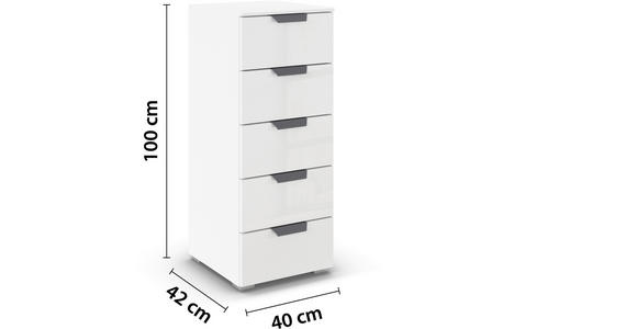 KOMMODE  in 40/100/42 cm  - Dunkelgrau/Weiß, Design, Glas/Holzwerkstoff (40/100/42cm) - Carryhome