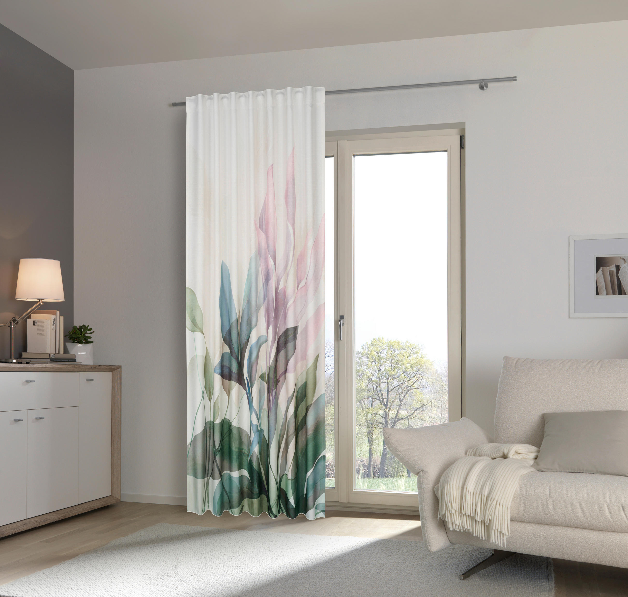 HOTOVÝ ZÁVES, nepriehľadné, 140/245 cm - jadeitovozelená, Design, plast (140/245cm) - Esposa