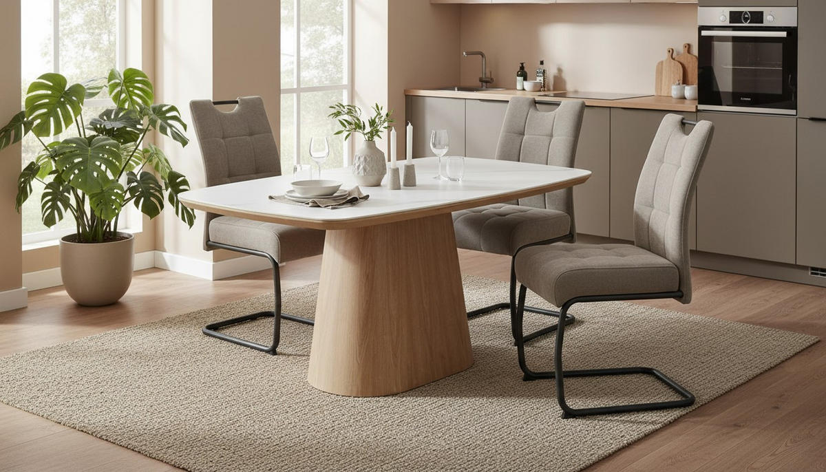 SCHWINGSTUHL   Mikrofaser  - Dunkelgrau/Beige, MODERN, Textil/Metall (44/95/61cm) - MID.YOU