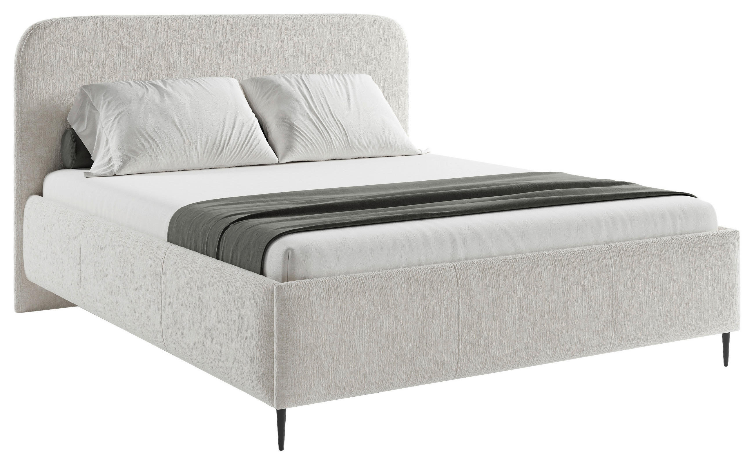 POLSTERBETT 160/200 cm  in Beige  - Beige/Schwarz, Modern, Holz/Holzwerkstoff (160/200cm) - MID.YOU