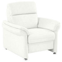 SESSEL in Echtleder Weiss  - Weiss/Alufarben, Konventionell, Leder/Metall (98/96/92cm) - Beldomo Premium
