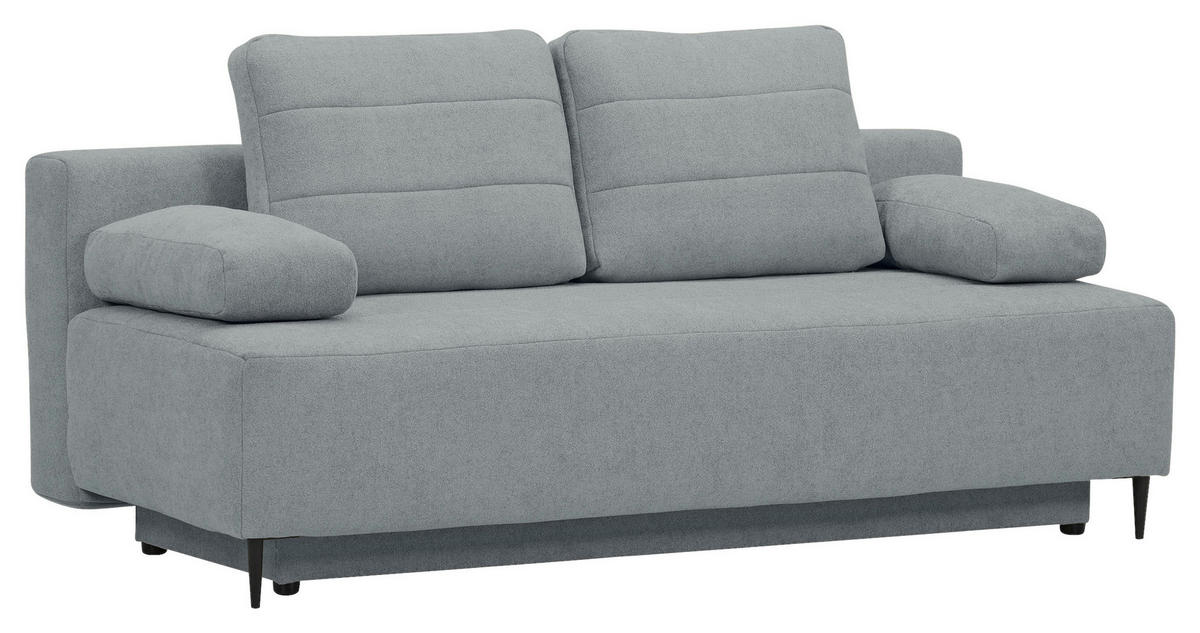 SCHLAFSOFA in Flachgewebe Grau  - Schwarz/Grau, KONVENTIONELL, Textil/Metall (197/75/100cm) - Carryhome