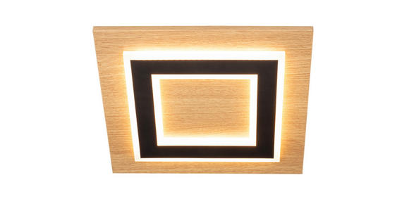 LED-DECKENLEUCHTE   - Schwarz/Naturfarben, Natur, Holzwerkstoff/Metall (32/32cm) - Novel