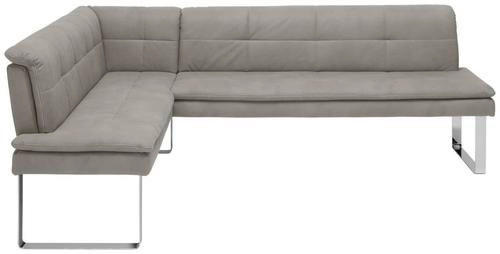 ECKBANK 154/213 cm Mikrofaser Chromfarben, Ecru Metall   - Chromfarben/Ecru, Design, Textil/Metall (154/213cm) - Novel